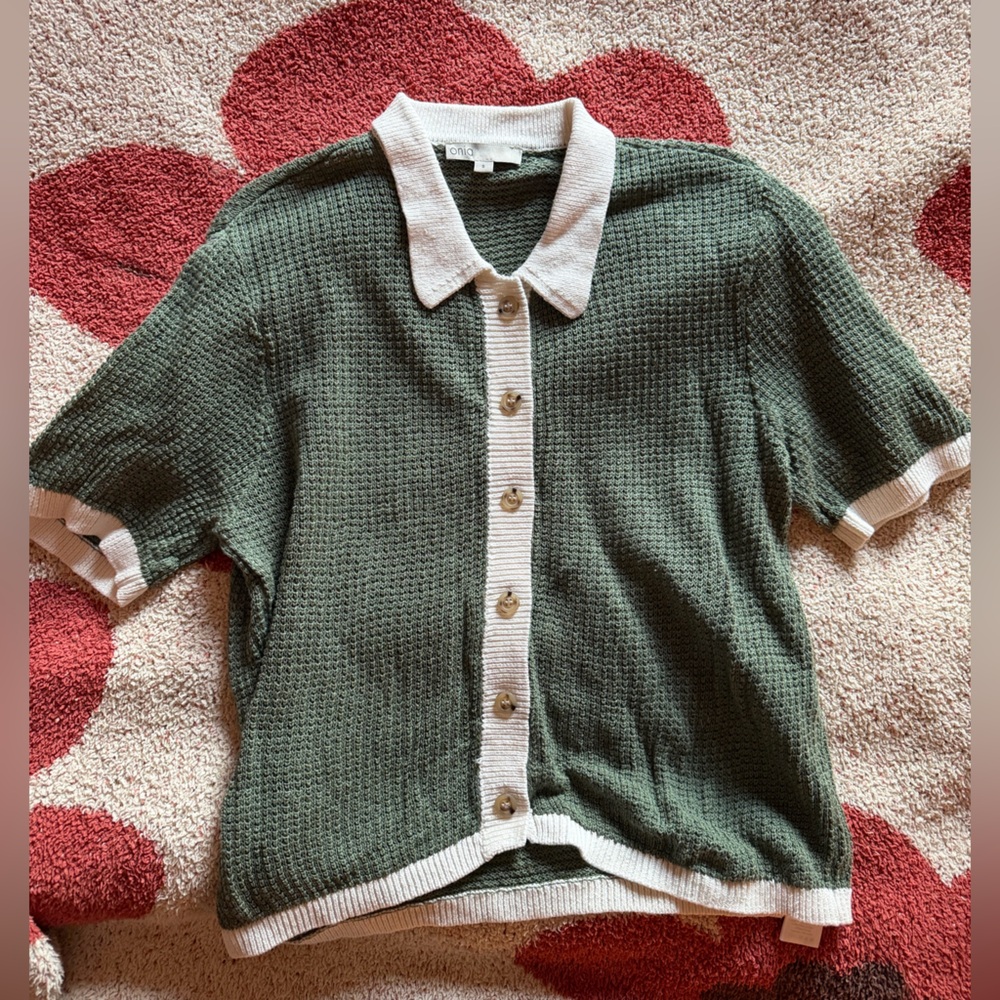 Onia Linen Knit Button Up